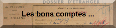 Les bons comptes ...